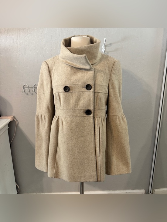 LOFT Jackets & Blazers - Loft Cream Peacoat with Funnel Collar
